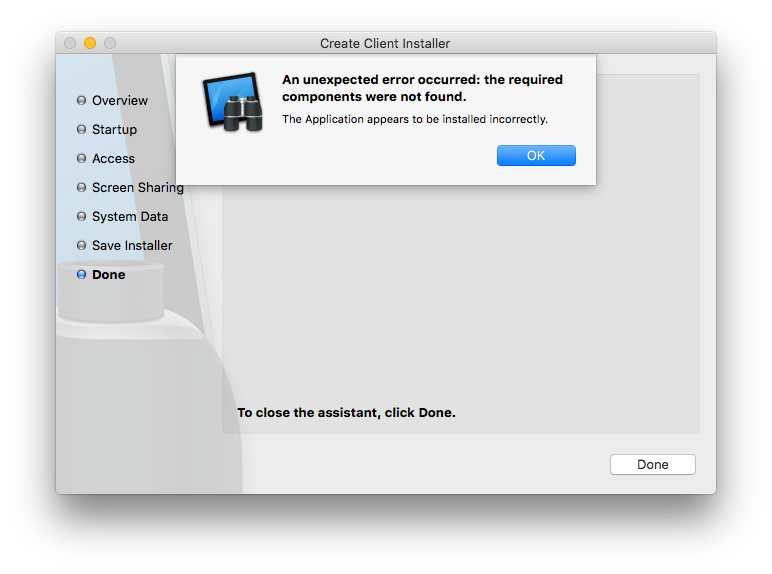 Apple Remote Desktop error